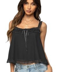 Edikted - Ruffle Mesh Babydoll Tank Top - Lyst