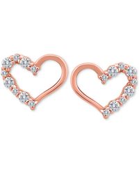Giani Bernini - Cubic Zirconia Open Heart Stud Earrings - Lyst