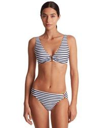 Ralph Lauren - Striped V Neck Bikini Top Ring Hipster Bikini Bottoms - Lyst