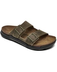 Birkenstock - Arizona Crosstown Natural Leather Oiled Two-strap Sandals From Finish Line - Lyst