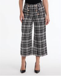 Bebe - Button Detail Tailored Boucle Pant - Lyst