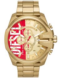 DIESEL - Mega Chief Stainless Steel Chronograph Watch - Lyst