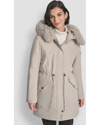 DKNY - Trim Hooded Anorak Puffer Coat - Lyst