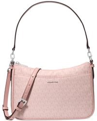 Michael Kors - Michael Jet Set Snake Top Zip Pouchette Crossbody - Lyst