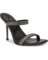 Nine West - Yogirl Square Toe Slip-on Dress Sandals - Lyst