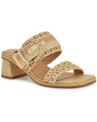 Nine West - Ebels Woven Block Heel Sandals - Lyst