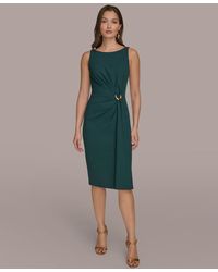 Donna Karan - Crepe Hardware A-line Midi Dress - Lyst