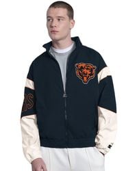 Starter - Navy Chicago Bears The Gust Full-zip Hoodie - Lyst
