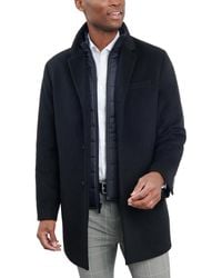 London Fog - Wool-blend Overcoat & Attached Vest - Lyst