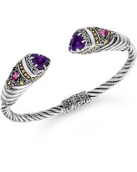 DEVATA - Amethyst & Bali Uluwatu Cuff Bracelet - Lyst