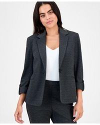 Anne Klein - Notch Lapel Button Front Jacket P Xxs Xl - Lyst