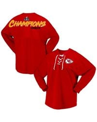 Fanatics - Kansas City Chiefs Super Bowl Lviii Champions Lace-up Long Sleeve Jersey T-shirt - Lyst
