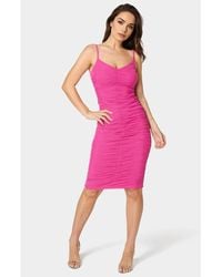 Bebe - Powermesh Midi Dress - Lyst