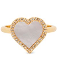 Kate Spade Gold-tone Mother-of-pearl Heart Ring - White