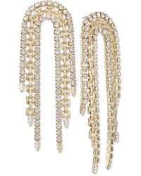 INC International Concepts - Crystal & Chain Looped Statement Earrings - Lyst
