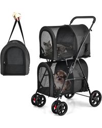 Gymax - 4-in-1 Double Pet Stroller W/ Detachable Carrier Travel Carriage For Cats - Lyst