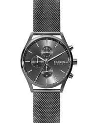 Skagen - Chronograph Holst Stainless Steel Mesh Bracelet Watch 42mm - Lyst