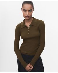 Mango - Polo-neck Ribbed Sweater - Lyst