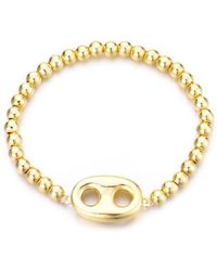 Adornia - 14k Plated Mariner Link Stretch Bead Bracelet - Lyst