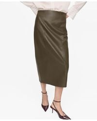 Mango - Faux-leather Pencil Skirt - Lyst
