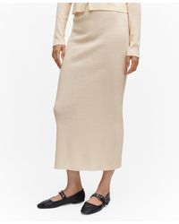 Mango - Long Knitted Skirt - Lyst