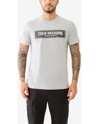 True Religion - Short Sleeve Frayed Arch Tee - Lyst