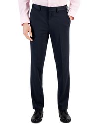 BOSS - Hugo By Modern-fit Stretch Navy Mini-check Suit Pants - Lyst