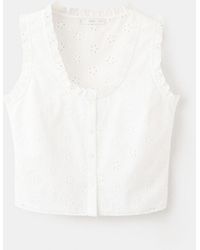 Mango - Openwork Embroidery Cotton Blouse - Lyst