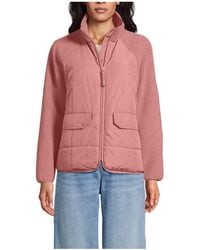 Lands' End - Mixed Media High Pile Fleece Jacket - Lyst