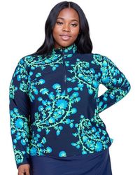 Calypsa - Plus Size Half-zip Nora Swim Top - Lyst