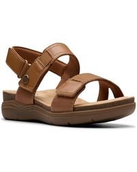 Clarks - Collection April Clover Riptape Flat Sandals - Lyst