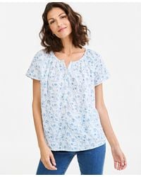 Style & Co. - Seersucker Floral-print Top - Lyst