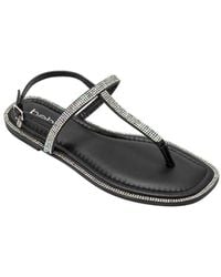 Bebe - S Rhinestone T-strap Sandals - Lyst