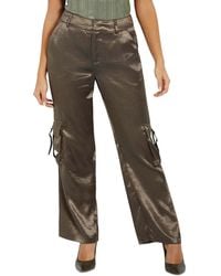Guess - Jamie High Rise Satin Cargo Pants - Lyst