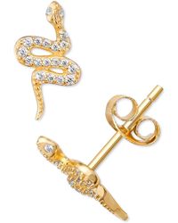 Giani Bernini Cubic Zirconia Snake Stud Earrings, Created For Macy's - Metallic