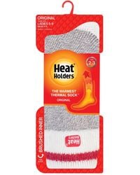 Heat Holders - Original Cream Block Twist Thermal Socks - Lyst