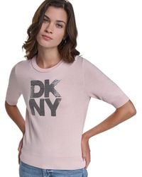 DKNY - Sequin Elbow-sleeve Sweater - Lyst