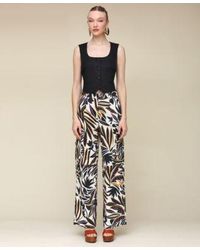Avec Les Filles - Linen Blend Cropped Vest Printed Linen Blend Cargo Pants - Lyst