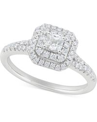 Macy's - Diamond Double Halo Engagement Ring (5/8 Ct. T.w. - Lyst