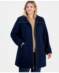 Michael Kors - Michael Plus Size Collared Zip-front Coat - Lyst