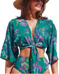 CUPSHE - Boho Open Front Cover-up Top - Lyst