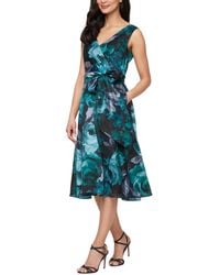 Alex Evenings - Printed Midi Yoryu Sleeveless Dress - Lyst