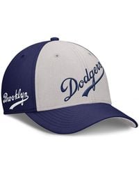 Nike - Navy/gray Brooklyn Dodgers Rise Swoosh Performance Flex Hat - Lyst