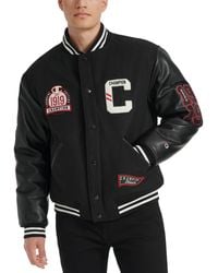 Champion - Logo-patch Mixed-media Varsity Jacket - Lyst