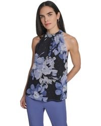 Calvin Klein Necklace Halter Gown in Black | Lyst