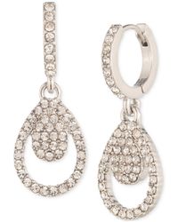 Givenchy - Pave Crystal Pear-shape Charm Hoop Earrings - Lyst