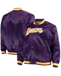 Mitchell & Ness - Los Angeles Lakers Big And Tall Hardwood Classics Raglan Satin Full-snap Jacket - Lyst