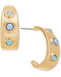 INC International Concepts - Gold-tone Stone & Imitation Pearl J-hoop Earrings - Lyst