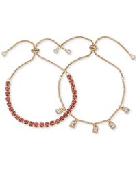 Clueless - Gold-tone 2-pc. Set Mixed Color Crystal Slider Bracelets - Lyst