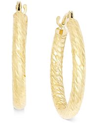 Macy's - Textured Wide Hoop Earrings - Lyst